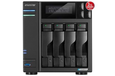 ASUSTOR LOCKERSTOR 4 Gen2 AS6704T-16GB CELERON N5105-16GB RAM-4diskli Nas Server (Disksiz)