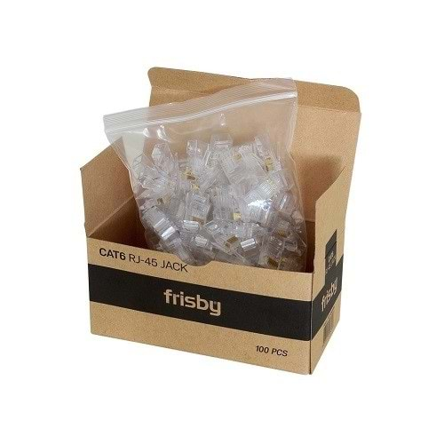 FRISBY Cat6 UTP FNW-RJ4520N RJ45 100lü paket Plastik Konnektör