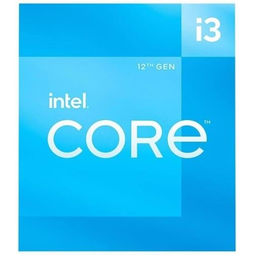 INTEL CORE i3 12100 17MB 4çekirdekli O/B UHD VGA 1700p 58w Kutusuz+Fansız