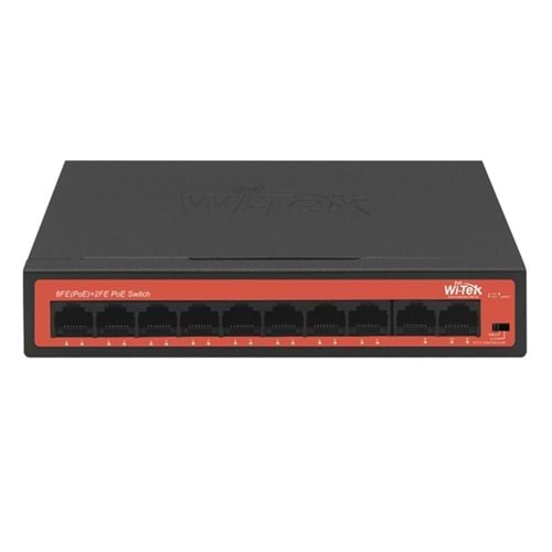 WI-TEK 8port 65w FULL PoE WI-PS210H 10/100 Yönetilemez Switch Watchdog Özellikli