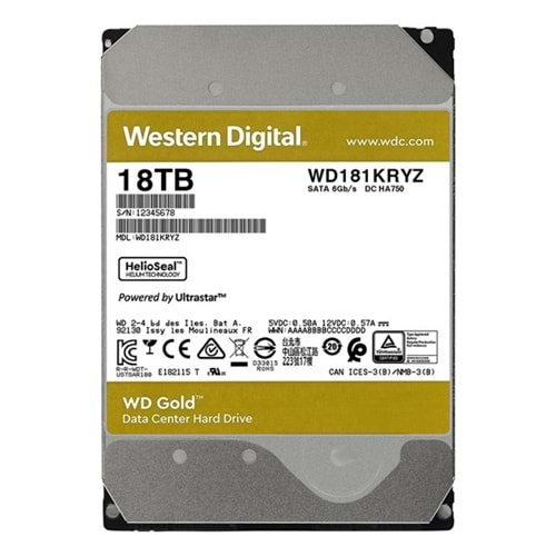  WD 3.5'' 18TB GOLD WD181KRYZ 7200RPM 512MB CACHE SATA-3 DİSK