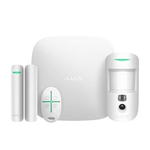AJAX Starter Hub Kit Cam Kablosuz Alarm Seti Keypad Yok Beyaz