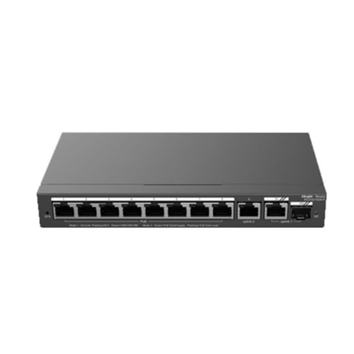 RUIJIE 8port RG-ES210GS-P GIGABIT 1-Uplınk 1-SFP 120W FULL POE Cloud Yonetılebılır Desktop Swıtch