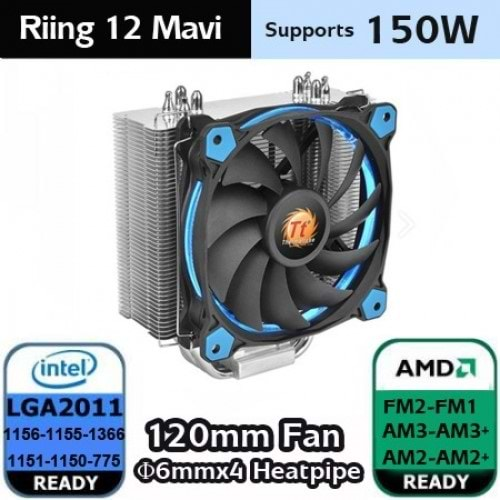 THERMALTAKE RIING SILENT CL-P022-AL12BU-A A4-1200P HAVA SOĞUTMALI İŞLEMCİ FANI