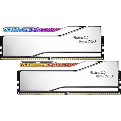 GSKILL 32GB (2X 16GB) DDR5 6000MHZ CL28 RGB DUAL KIT PC RAM TRIDENT Z5 ROYAL SILVER F5-6000J2836G16GX2-TR5NS