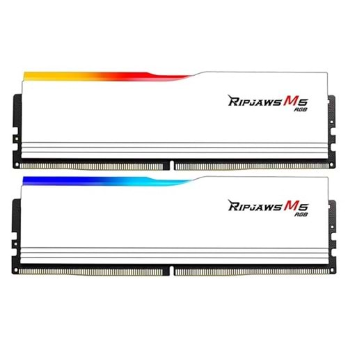 GSKILL 32GB (2X 16GB) DDR5 6000Mhz CL36 RGB DUAL KIT PC RAM RIPJAWS M5 F5-6000J3636F16GX2-RM5RW BEYAZ