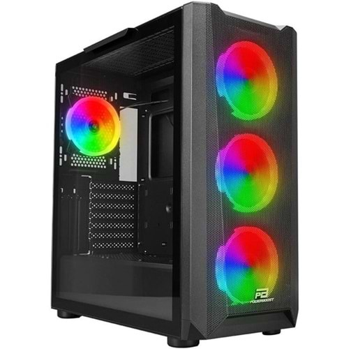 POWERBOOST VK-W001B 4-ARGB FANLI GAMING MID-TOWER PC KASASI 360MM SIVI SOĞUTMA DESTEĞİ