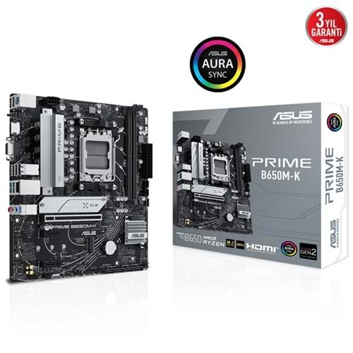 ASUS PRIME B650M-K DDR5 HDMI DP PCIe 16X v4.0 AM5 mATX	