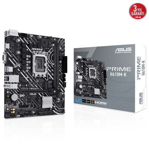 ASUS PRIME H610M-K DDR5 M2 PCIe NVME HDMI PCIe 16X v4.0 1700p mATX	