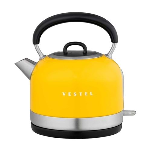 VESTEL Retro Sarı 2200 W 1.7 Lt Celık Kettle