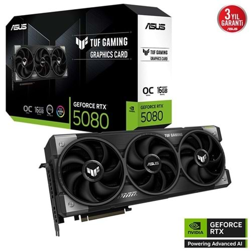 ASUS RTX5080 16GB TUF RTX5080-O16G GAMING GDDR7 256bit HDMI DP PCIe 5.0