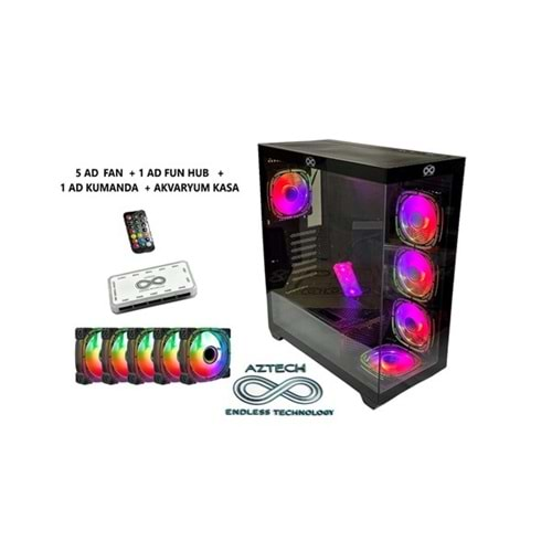 AZTECH AZT101 B Gaming Mid-Tower PC Kasası RGB Switch	