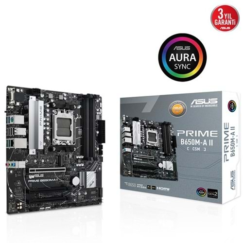 ASUS PRIME B650M-A II-CSM DDR5 HDMI-DP PCIE 4.0 AM5 mATX KURUMSAL ANAKART