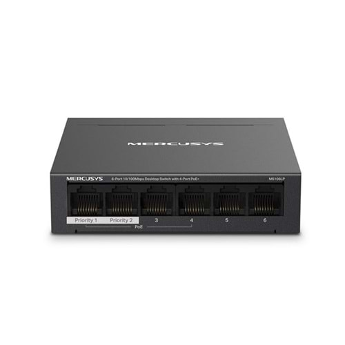 TP-LINK 6port MS106LP 10/100 YÖNETİLEMEZ 30W 4-PORT POE SWITCH