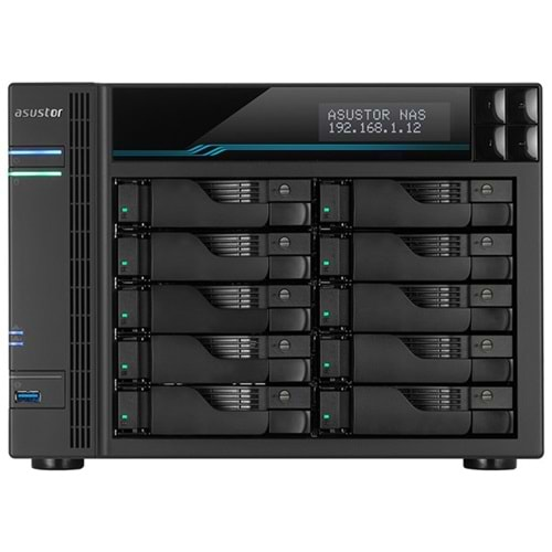 ASUSTOR AS6510T-8GB ATOM C3538 8GB RAM-10-diskli Nas Server (Disksiz)