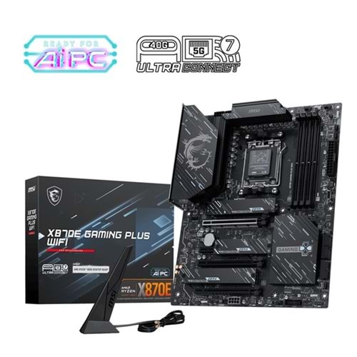 MSI X870E GAMING PLUS WIFI-7 DDR5 8200MHZ(OC) HDMI DP PCIe 16X v5.0 AM5 ATX