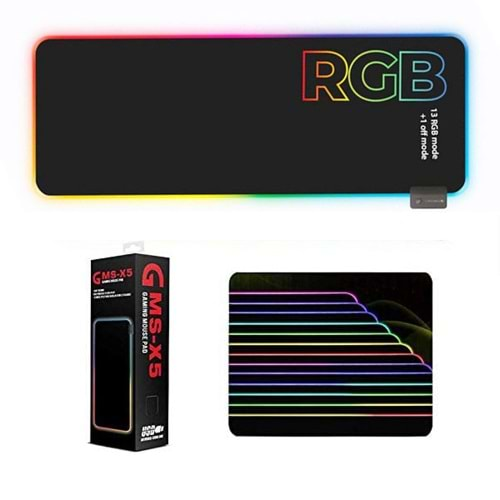 GMS Wt-5 RGB Renkli LED Işık Yumuşak 250x350mm Oyun Mouse Pad