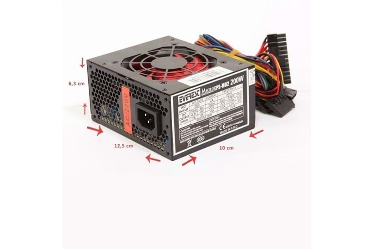 EVEREST 200W EPSM02 8cm Fanlı Micro Power Supply