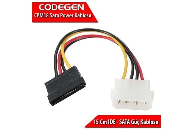 CODEGEN CPM18 HDD (Harddisk) Sata Power Kablosu 10lu paket