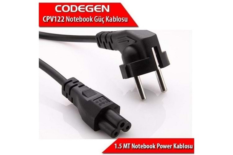 CODEGEN CPV122 3x0.75mm 1.5metre Notebook Power Kablosu