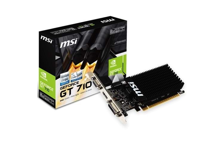 MSI GT710 2GB 2GD3H-LP DDR3 64bit HDMI DVI PCIe 16X v2.0 Low Profile,Fansız