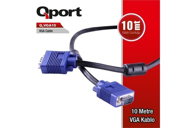 QPORT Q-VGA10 10metre VGA Görüntü Kablosu