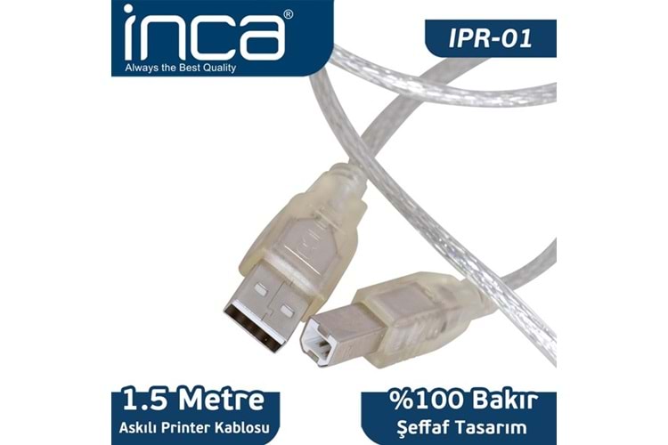 INCA 1.5metre IPR-01 USB Yazıcı Kablosu