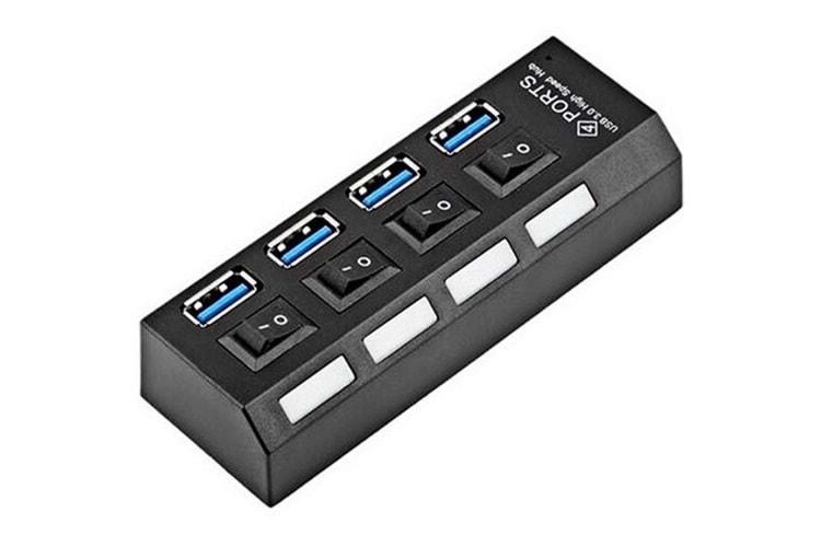 HYTECH HY-U350 4port USB 3.0 Siyah USB Çoklayıcı Hub Anahtarlı