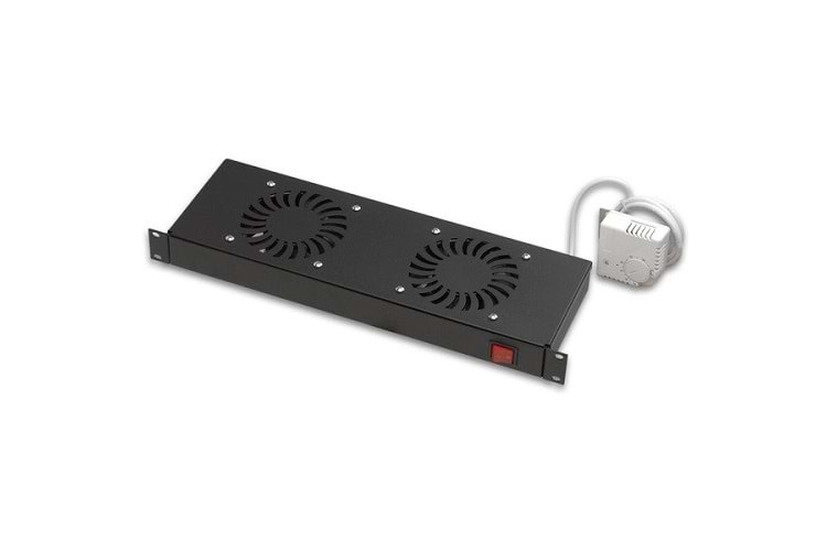 AGER Duvar Tipi 2li Termostatlı Siyah Fan Modülü AN-F2T-A-S1
