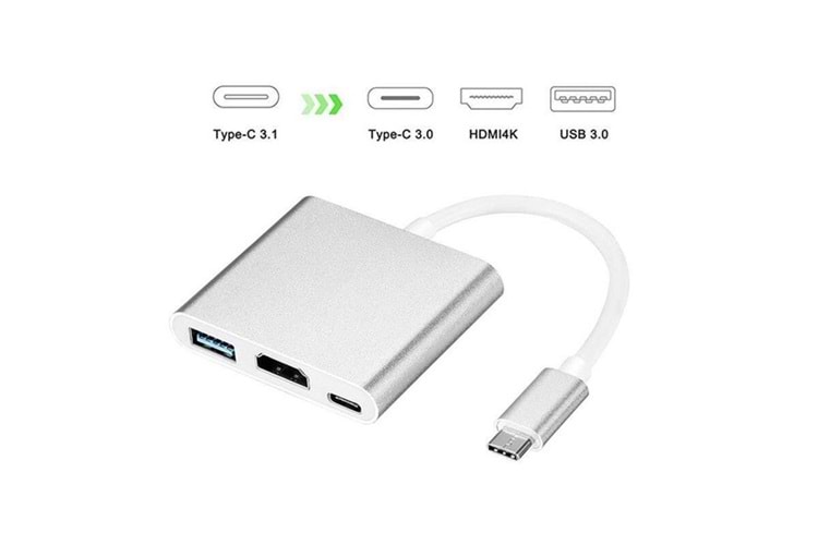 CODEGEN CDG-CNV39 0.15metre TYPE-C -HDMI_USB 3.0_TYPE-C Çevirici Adaptör Gümüş 1080p