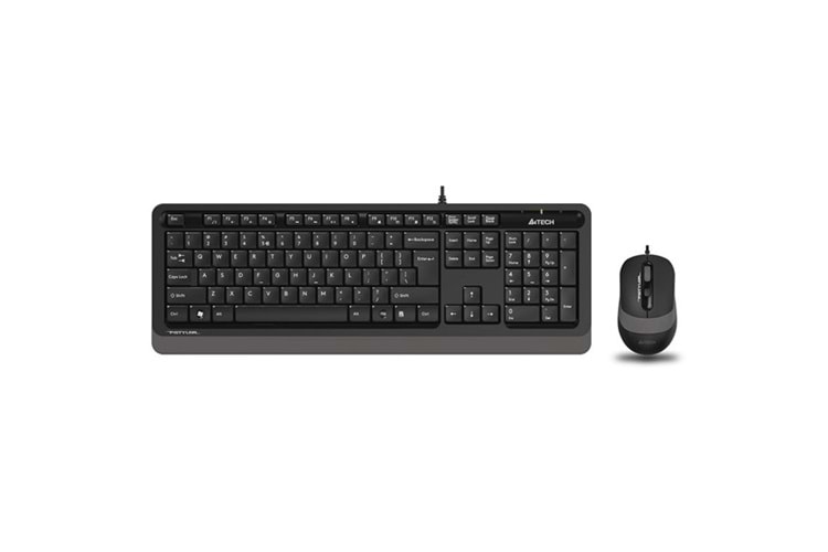 A4 TECH F1010 USB Q Trk Optic Mouse Siyah/Gri Standart Klavye - Mouse Set
