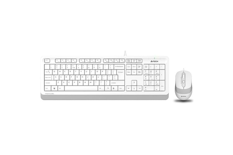 A4 TECH F1010 USB Q Trk Optic Mouse Beyaz/Gri Standart Klavye - Mouse Set