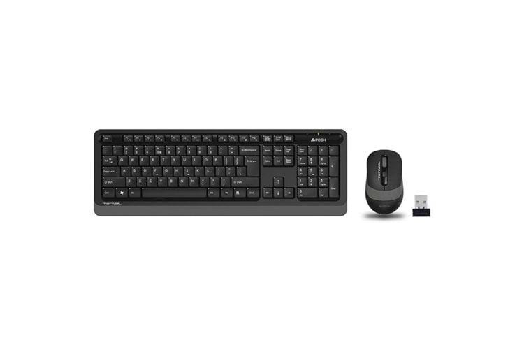 A4 TECH FG1010 Kablosuz Q Trk Optic Mouse Siyah/Gri Multimedya Klavye - Mouse Set