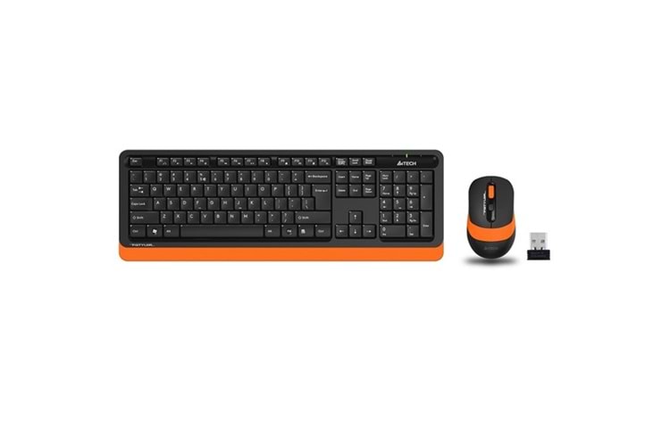 A4 TECH FG1010 Kablosuz Q Trk Optic Mouse Siyah/Turuncu Multimedya Klavye - Mouse Set
