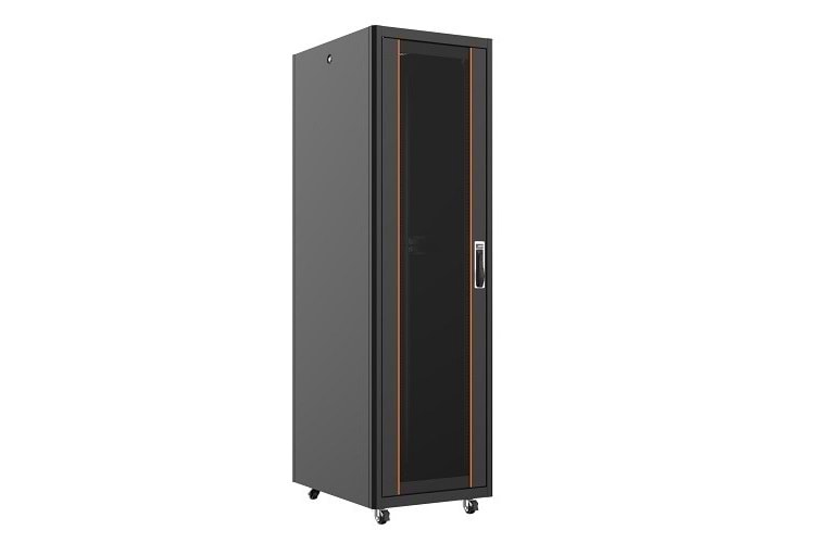 AGER 26U 600x800mm Dikili Tip Siyah Kabinet Agena AG-AN26U6080S1 Cam Kapak 