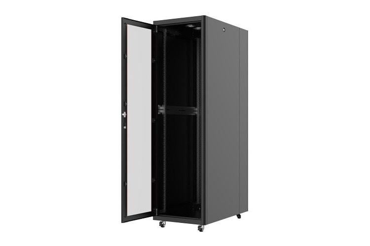 AGER 26U 600x1000mm Dikili Tip Siyah Kabinet Vega AG-VB26U6010S1 Cam Kapak