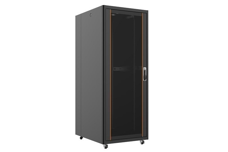 AGER 36U 800x1000mm Dikili Tip Siyah Kabinet Vega AG-VB36U8010S1 Cam Kapak