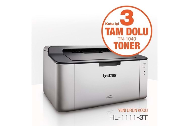 BROTHER HL-1111-3T A4 Siyah Laser Yazıcı USB 2.0 Demo+2Tonerli