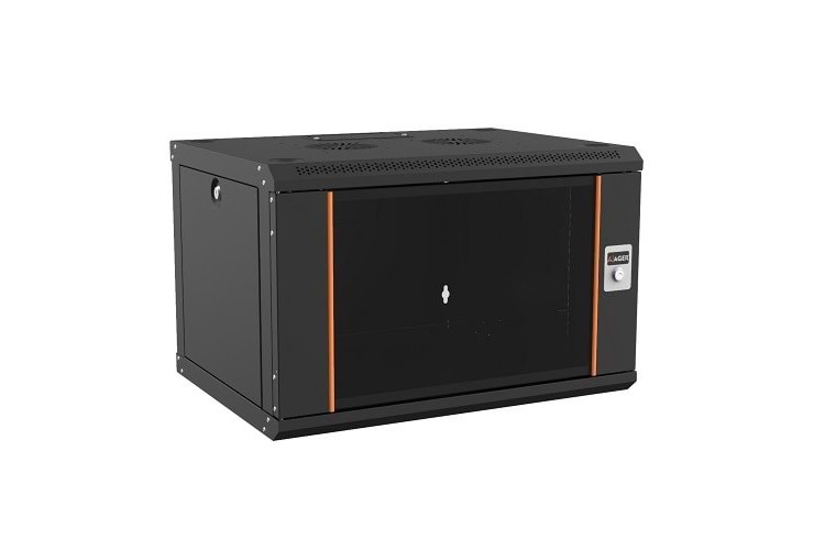 AGER 7U 600x450mm Duvar Tipi Siyah Kabinet Agena AG-AN07U6045S1