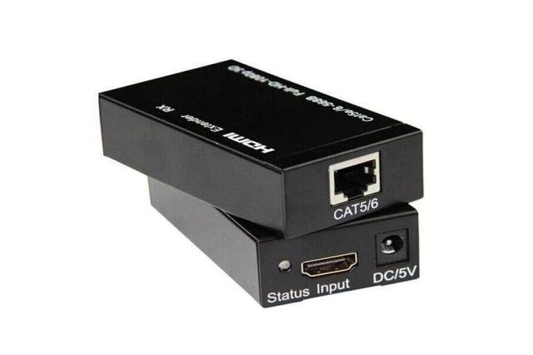 DARK 1port DK-HD-E601 1port HDMI (giriş) 1port Ethernet (Cat6) HDMI Repeater 60metre mesafeye kadar