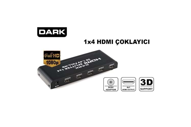DARK 5port DK-HD-SW4X1K 5port HDMI (giriş) 1port HDMI (çıkış) 4K HDMI Switch