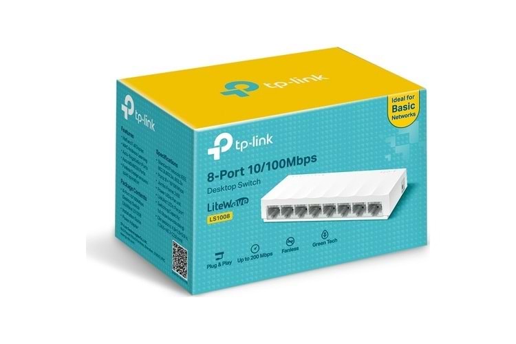 TP-LINK 8port LS1008 10/100 Yönetilemez Switch Masaüstü