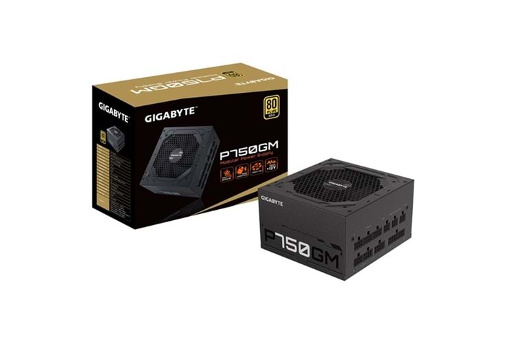 GIGABYTE 750W 80 GOLD GP-P750GM 13.5cm Fanlı Tam Modüler Power Supply Japon Kapasitör