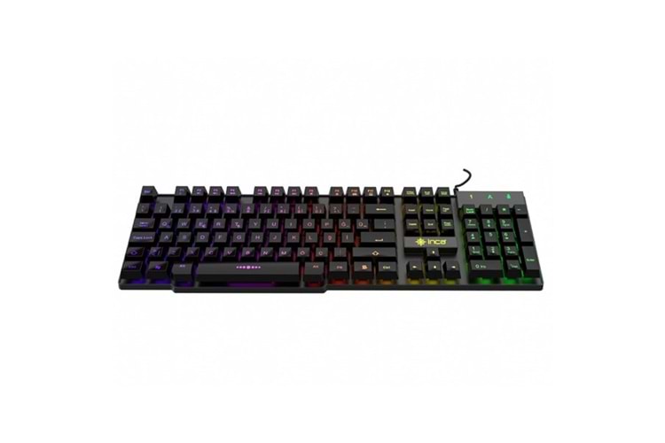 INCA IKG-449 Türkçe USB RAINBOW EFECT MEKANİK HİSLİ Siyah Oyuncu Klavye