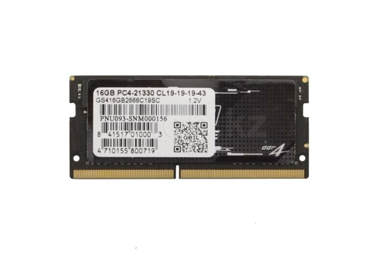 GEIL 16GB DDR4 2666MHZ CL19 NOTEBOOK RAM GS416GB2666C19SC
