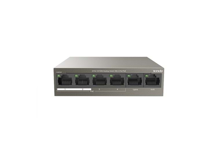 TENDA 5port 63w 4port PoE TEF1106P-4-63W 10/100 Yönetilemez Switch Masaüstü