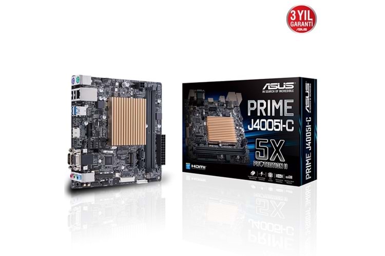 ASUS PRIME J4005I-C DDR4 M2 PCIe NVME HDMI mITX Dahili İşlemci