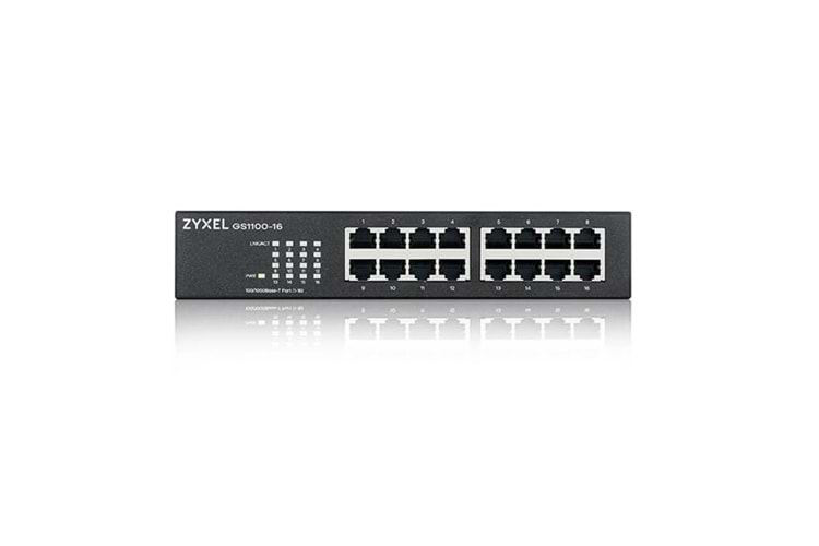 ZyXEL 16port GS1100-16 v3 GIGABIT Yönetilemez Switch Masaüstü