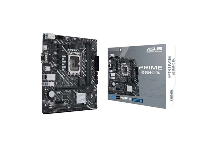 ASUS PRIME H610M-D D4 DDR4 M2 PCIe NVME HDMI PCIe 16X v4.0 1700p mATX Seri Port