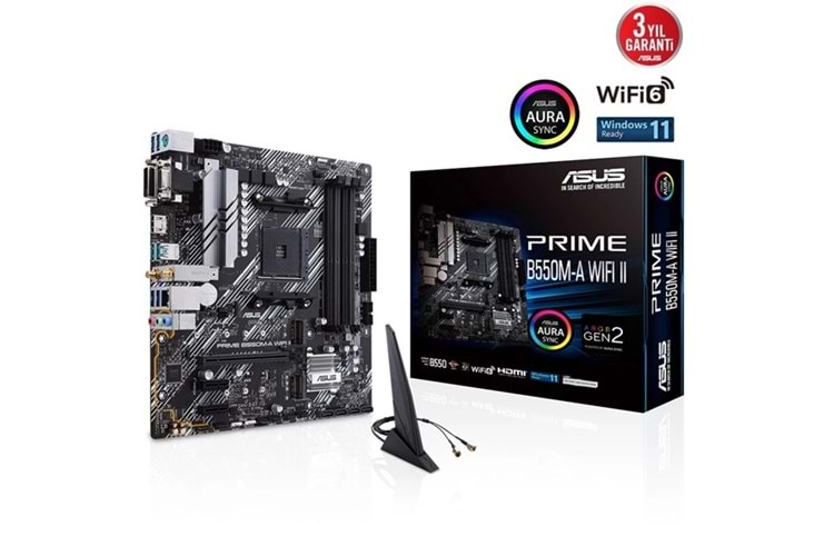ASUS PRIME B550M-A WIFI II DDR4 HDMI DVI PCIe 16X v4.0 AM4 mATX